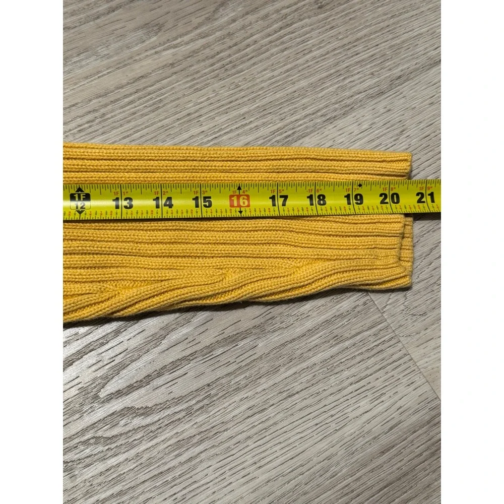 Liz Claiborne Lizsport Petite‎ Yellow Cotton Ribbed Knit Sweater Medium